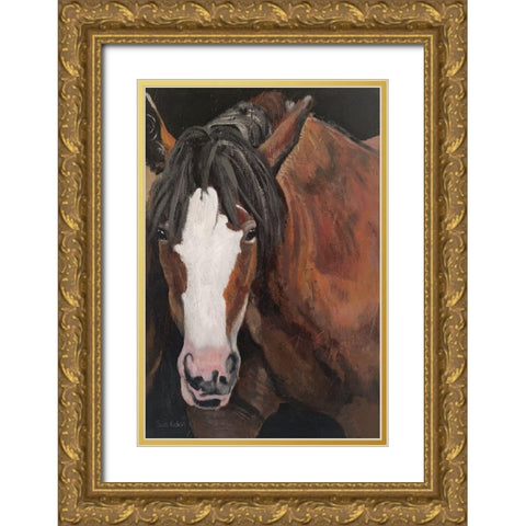 Horse Portrait I Gold Ornate Wood Framed Art Print with Double Matting by Redman, Suzi