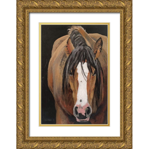Horse Portrait II Gold Ornate Wood Framed Art Print with Double Matting by Redman, Suzi