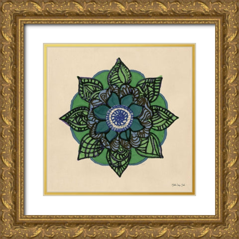 Mandala 2   Gold Ornate Wood Framed Art Print with Double Matting by Stellar Design Studio