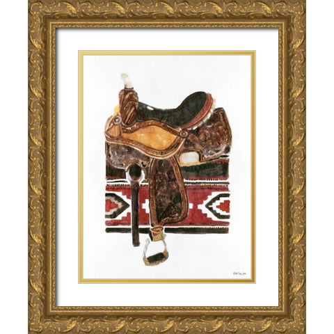 Saddle 2 Gold Ornate Wood Framed Art Print with Double Matting by Stellar Design Studio