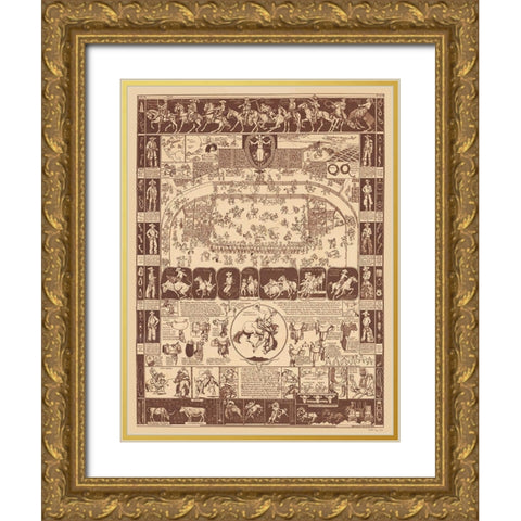 Vintage Cowboy Poster Gold Ornate Wood Framed Art Print with Double Matting by Stellar Design Studio