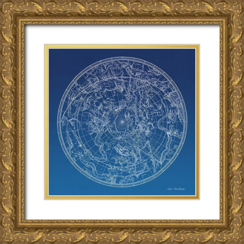 Constellations Map I Gold Ornate Wood Framed Art Print with Double Matting by Seven Trees Design