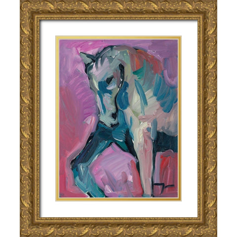 Champion Stand Gold Ornate Wood Framed Art Print with Double Matting by Trujillo, Jose