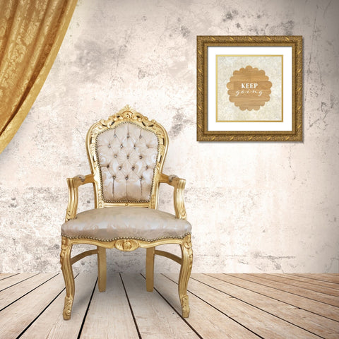 Keep Going Gold Ornate Wood Framed Art Print with Double Matting by Yass Naffas Designs