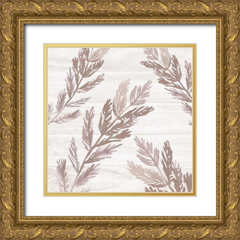 Breezy Gold Ornate Wood Framed Art Print with Double Matting by Yass Naffas Designs