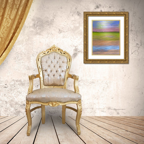 Abstract composite collage Gold Ornate Wood Framed Art Print with Double Matting by Jaynes Gallery