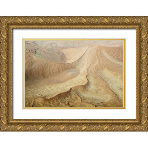 Namibia, Namib-Naukluft Park Sweeping sand dunes Gold Ornate Wood Framed Art Print with Double Matting by Kaveney, Wendy