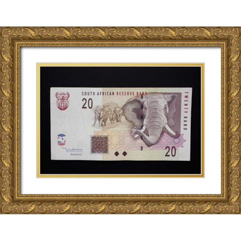 South African rand paper money, South Africa Gold Ornate Wood Framed Art Print with Double Matting by Kaveney, Wendy