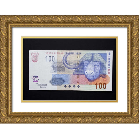 South African rand paper money, South Africa Gold Ornate Wood Framed Art Print with Double Matting by Kaveney, Wendy
