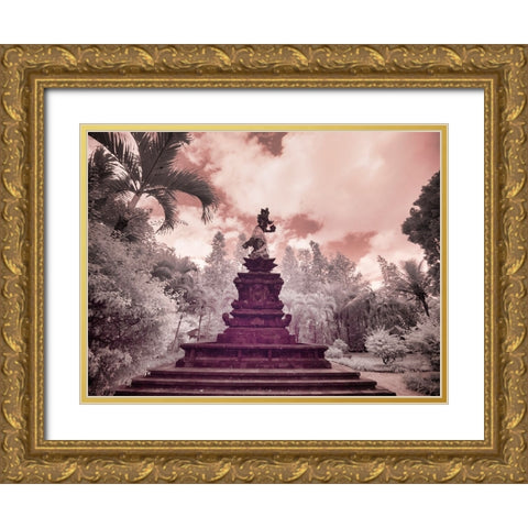 Indonesia-Bali-Ubud-Pura Tirta Empul Temple-bath in Tampaksiring sacred spring Gold Ornate Wood Framed Art Print with Double Matting by Eggers, Terry