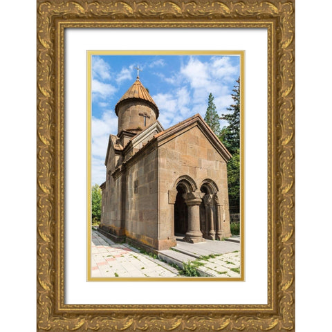 Armenia-Tsakhkadzor Kecharis Monastery Exterior view of the Church of St Harutyun-13th century Gold Ornate Wood Framed Art Print with Double Matting by Wilson, Emily