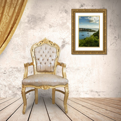Caribbean, USA Virgin Islands, St John Cruz Bay Gold Ornate Wood Framed Art Print with Double Matting by Illg, Cathy and Gordon