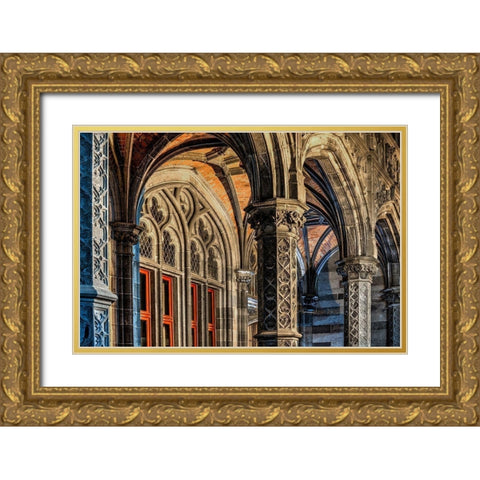A cathedral in Bruges-Belgium Gold Ornate Wood Framed Art Print with Double Matting by Steve Mohlenkamp