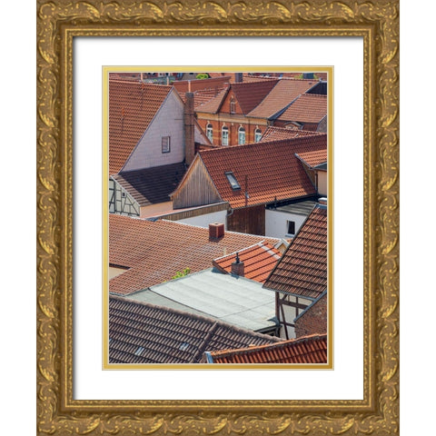 City view The medieval town Muehlhausen in Thuringia Germany Gold Ornate Wood Framed Art Print with Double Matting by Zwick, Martin