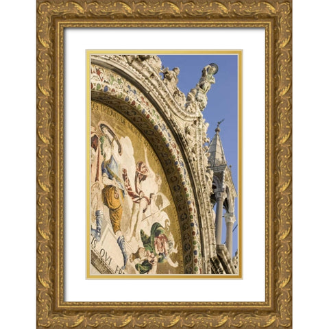 Italy, Venice Facade of St Marks Basilica Gold Ornate Wood Framed Art Print with Double Matting by Kaveney, Wendy
