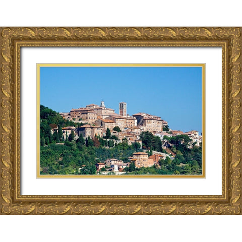 Italy-Tuscany-Montepulciano The medieval and Renaissance hill town of Montepulciano Gold Ornate Wood Framed Art Print with Double Matting by Eggers, Julie
