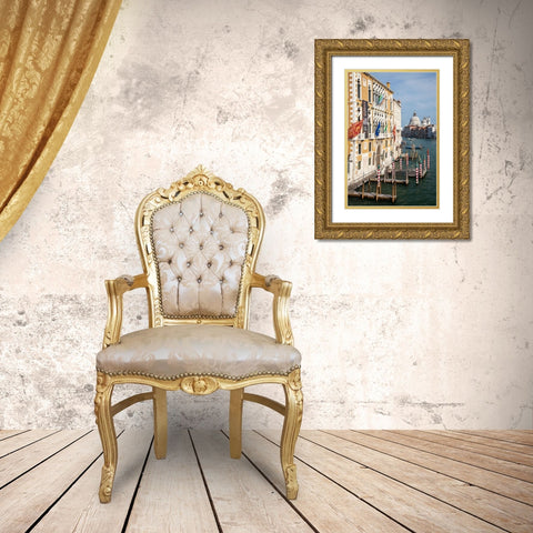 Italy-Venice Buildings along the Grand Canal with Santa Maria della Salute beyond Gold Ornate Wood Framed Art Print with Double Matting by Eggers, Julie