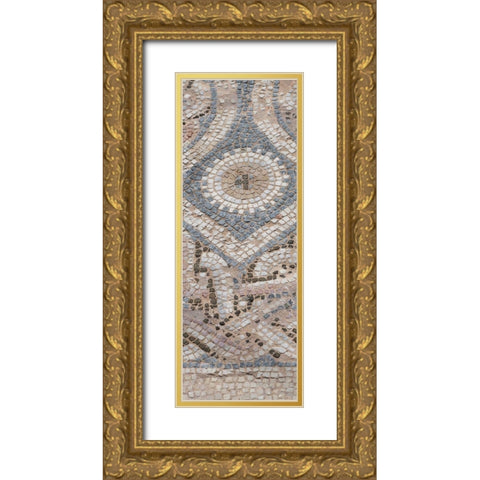 Cyprus-archaeological site of Kourion Detail of ancient Roman mosaic floor Gold Ornate Wood Framed Art Print with Double Matting by Hopkins, Cindy Miller