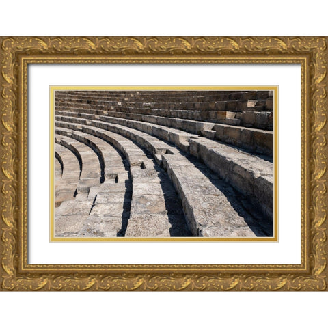 Cyprus-ancient archaeological site of Kourion The Theatre-circa 2nd century BC-seats 3,000 Gold Ornate Wood Framed Art Print with Double Matting by Hopkins, Cindy Miller