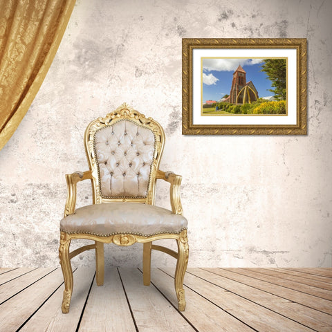 East Falkland, Stanley Christ Church Cathedral Gold Ornate Wood Framed Art Print with Double Matting by Illg, Cathy and Gordon