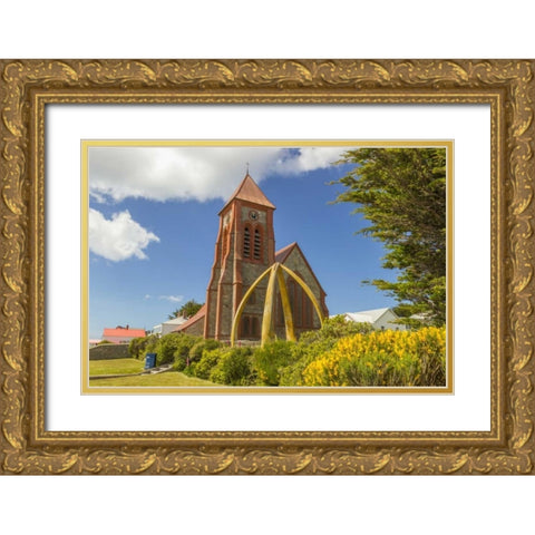 East Falkland, Stanley Christ Church Cathedral Gold Ornate Wood Framed Art Print with Double Matting by Illg, Cathy and Gordon