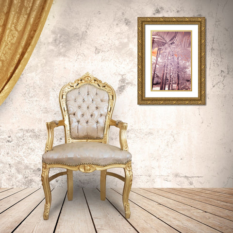 USA-Hawaii-Kauai-Infrared of palm trees of Kauai Gold Ornate Wood Framed Art Print with Double Matting by Eggers, Terry
