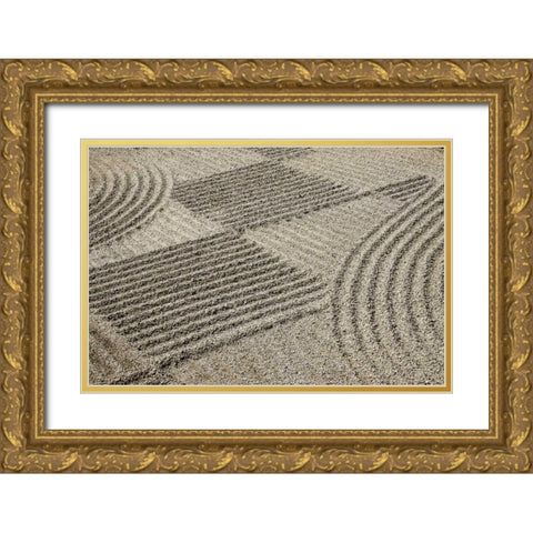 Oregon, Portland Zen patterns in sand Gold Ornate Wood Framed Art Print with Double Matting by Kaveney, Wendy