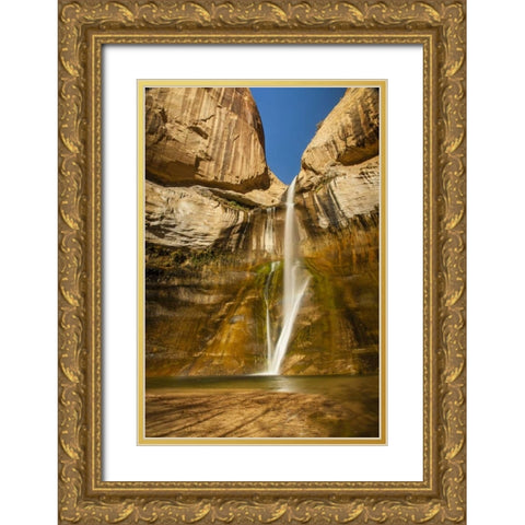 UT, Grand Staircase Escalante, Calf Creek Falls Gold Ornate Wood Framed Art Print with Double Matting by Illg, Cathy and Gordon