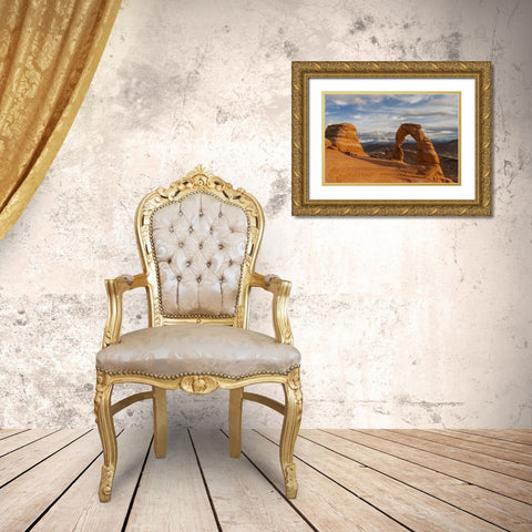 USA, Utah, Arches NP Delicate Arch at sunset Gold Ornate Wood Framed Art Print with Double Matting by Illg, Cathy and Gordon
