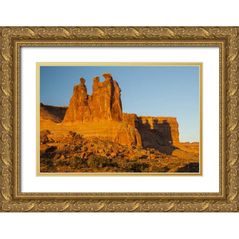 UT, Arches NP The Three Gossips formation Gold Ornate Wood Framed Art Print with Double Matting by Illg, Cathy and Gordon