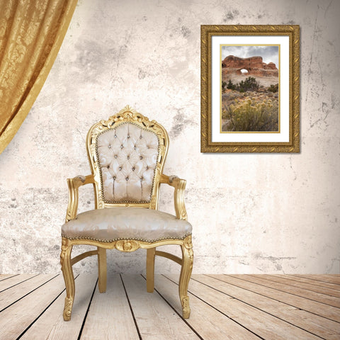 USA, Utah, Arches NP Scenic of Tunnel Arch Gold Ornate Wood Framed Art Print with Double Matting by Illg, Cathy and Gordon