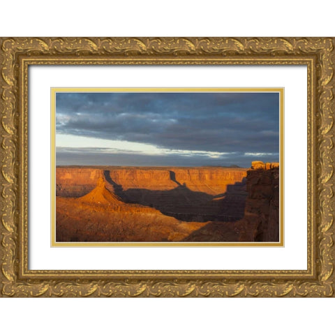 Utah, Dead Horse Point SP Sunrise on canyon Gold Ornate Wood Framed Art Print with Double Matting by Illg, Cathy and Gordon