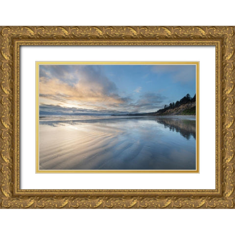 Ruby Beach afterglow Olympic National Park-Washington State Gold Ornate Wood Framed Art Print with Double Matting by Majchrowicz, Alan