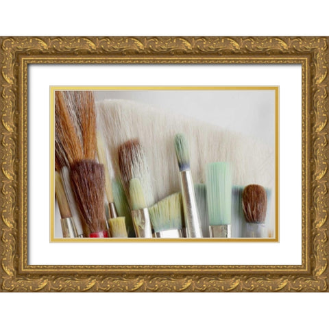 Washington, Seabeck Close-up of artists brushes Gold Ornate Wood Framed Art Print with Double Matting by Paulson, Don