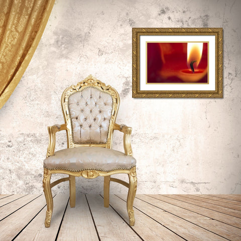 Washington, Seabeck Close-up of candle flame Gold Ornate Wood Framed Art Print with Double Matting by Paulson, Don