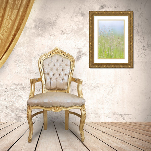 USA, Washington, Seabeck Grasses in motion Gold Ornate Wood Framed Art Print with Double Matting by Paulson, Don