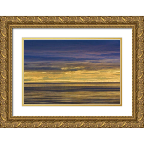 Washington Sunrise on Strait of Juan de Fuca Gold Ornate Wood Framed Art Print with Double Matting by Paulson, Don
