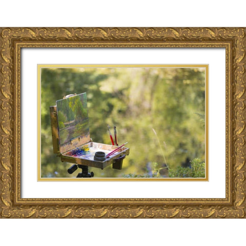 WA, Bainbridge Island Scenic painting on a mount Gold Ornate Wood Framed Art Print with Double Matting by Paulson, Don