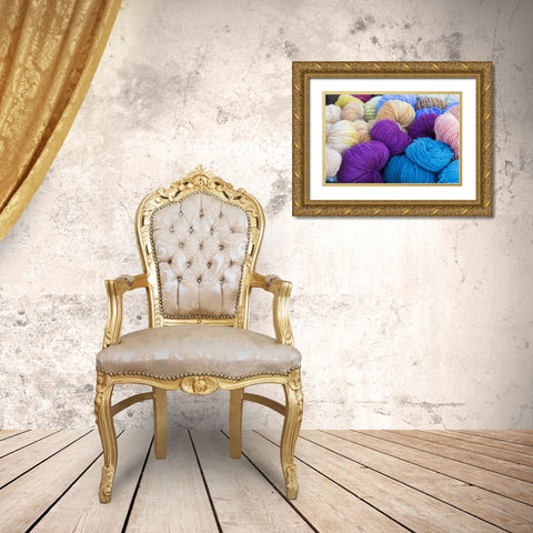 Washington, Seabeck Balls of colorful yarn Gold Ornate Wood Framed Art Print with Double Matting by Paulson, Don