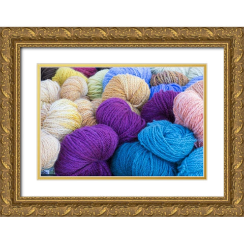 Washington, Seabeck Balls of colorful yarn Gold Ornate Wood Framed Art Print with Double Matting by Paulson, Don