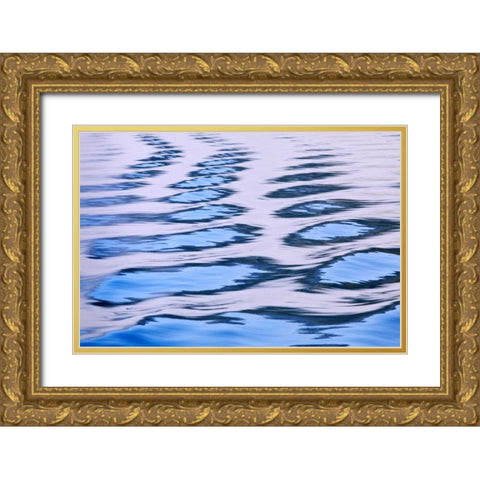 Canada, BC, Patterns in boat wake Gold Ornate Wood Framed Art Print with Double Matting by Paulson, Don