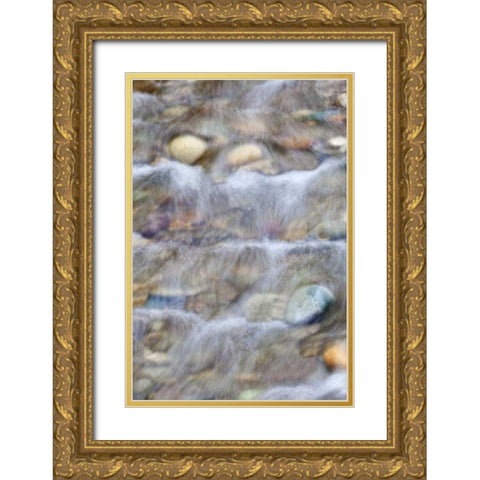USA, Washington Small rocky stream Gold Ornate Wood Framed Art Print with Double Matting by Paulson, Don