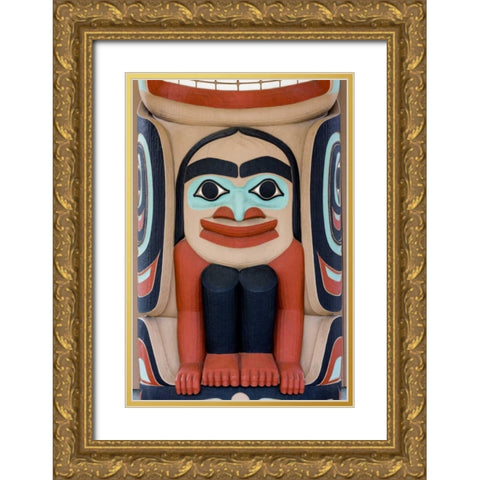 USA, Washington State, Jamestown Totem art PR Gold Ornate Wood Framed Art Print with Double Matting by Paulson, Don