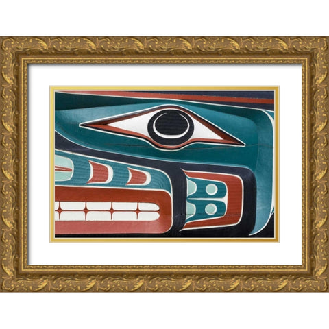 USA, Washington State, Jamestown Totem art PR Gold Ornate Wood Framed Art Print with Double Matting by Paulson, Don