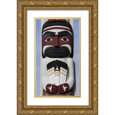 USA, Washington State, Jamestown Totem art PR Gold Ornate Wood Framed Art Print with Double Matting by Paulson, Don