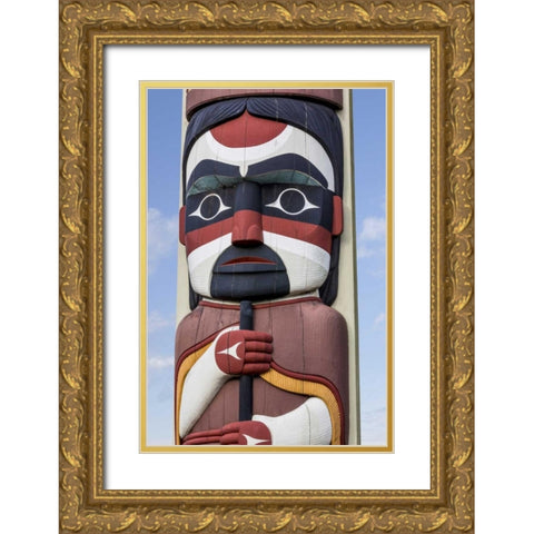 USA, Washington State, Jamestown Totem art PR Gold Ornate Wood Framed Art Print with Double Matting by Paulson, Don