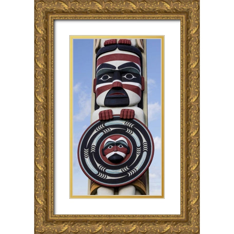 USA, Washington State, Jamestown Totem art PR Gold Ornate Wood Framed Art Print with Double Matting by Paulson, Don