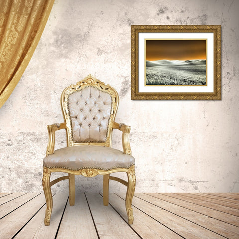 USA-Washington State-Palouse region-Rolling Hills of wheat Gold Ornate Wood Framed Art Print with Double Matting by Eggers, Terry