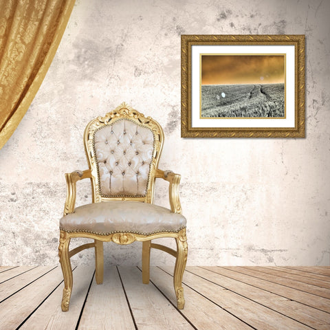 USA-Washington State-Palouse region-Rolling Hills of wheat Gold Ornate Wood Framed Art Print with Double Matting by Eggers, Terry