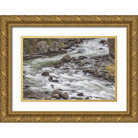 Firehole River-Firehole Canyon drive-Yellowstone National Park-Wyoming Gold Ornate Wood Framed Art Print with Double Matting by Jones, Adam